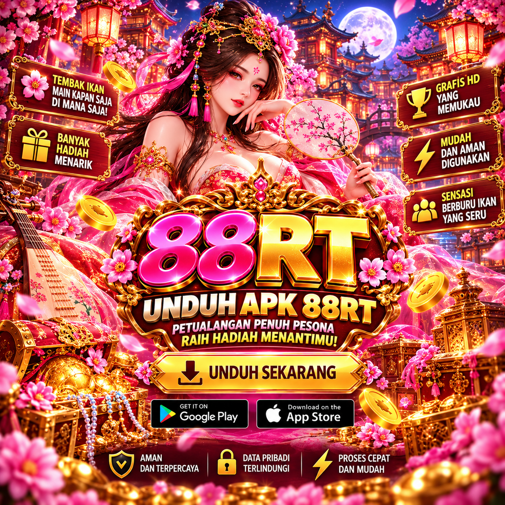 Unduh APK 88RT bertema Diao Chan dengan bunga sakura dan nuansa merah muda keemasan
